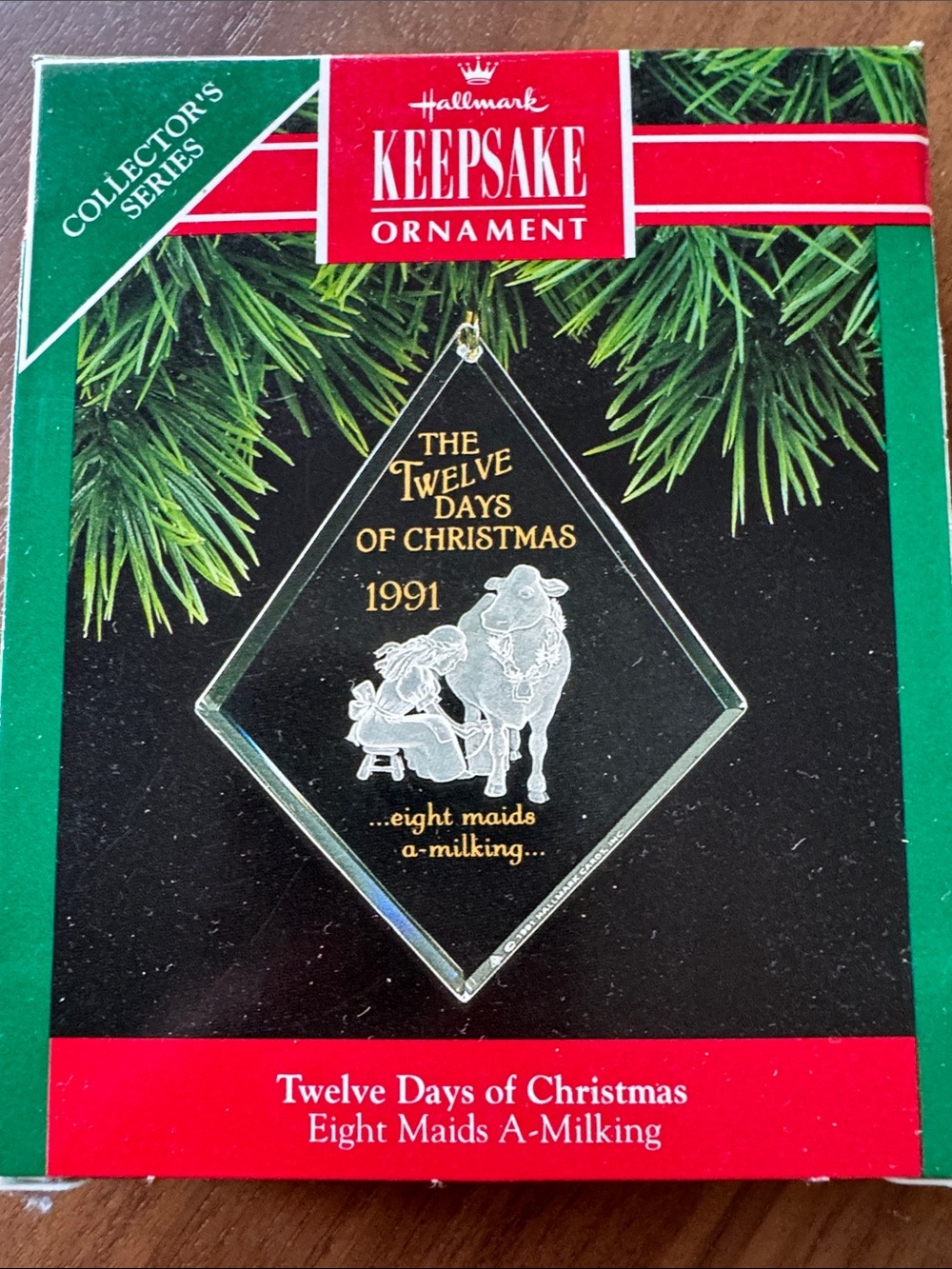 Hallmark Ornament 1991 Twelve Days of Christmas - Eight Maids A Milking